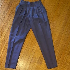 Designer Simon Chang Women’s Pleated Blue Dress Pants - Size 6 Waist 26 inches
